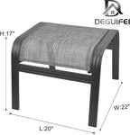 Patio Outdoor Ottoman Footstools Assembled Aluminum Footrest Side Table Small Chairs Patio Ottoman 2 Set Grey