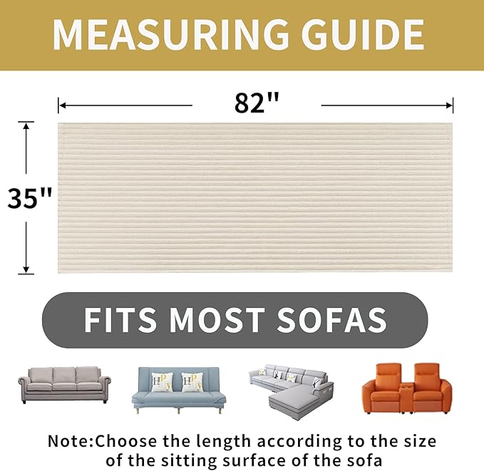 HAOMAIJIA Waterproof Couch Cover for Dogs Washable,Fuzzy Pet Couch Covers for Sofa,Thick Soft Dog Bed Cover Non-Slip Couch Covers for 3 Cushion Couch Sofa Pet Friendly (Off White, 35" x 82")