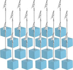 PATIKIL Place Card Holder, 20Pcs Memo Clip Holder Stand with Alligator Clasp Table Number Holders Wooden Base for Pictures Note Card Paper, Light Blue
