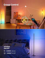 Lepro OE1 AI Floor Lamps for Living Room, Smart LED Corner Lamp with RGBW Color Changing, Alexa Compatible, AI Generated 4.0, Music Sync, Modern Standing Lights for Bedroom, No Remote, 2.4G WiFi Only