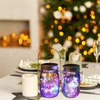 Solar Mason Jar Lights [Upgraded], 12 Pack 30 LED Firefly Fairy String Lights, Waterproof Outdoor Solar Mason Jar Lid Lights with Hangers(NO JARS) for Patio Garden Yard Wedding Decoration - Multicolor