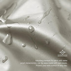 Yates Home Couch Covers for Sectional Sofa L Shape PU Leather Slipcover Water-Proof Elastic Chaise Seat Cover Protector Slip Cover for Settee Seater Replacement in Living Room（Chaise, Greylish Beige