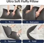 Bed Pillows for Sleeping - Pillows King Size Set of 2 Cooling Luxury Hotel Quality Pillow with Premium Plush Soft Down Alternative Fill for Side Back or Stomach Sleepers - Black, Pack of 2