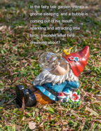 TIJNN Garden gnome Statue with Solar Lights. Funny Garden gnome Decorations for Your Yard, Outdoor Patio, Lawn, Gardens, Balcony or Home. Great Gift idea for Women and mums for Mother's Day.