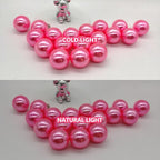 100PCS Fuchsia Faux Pearls Beads for Centerpiece Vases, Vase Filler Faux Pearls, No Holes Filler Beads for Party Anniversary Birthday Wedding Table Decor, 14/20/30mm