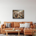 XWNLTEPK Jesus Feeding 5,000 People with Five Loaves and Two Fishes Miracle Mercy Canvas Art Wall Decor Poster Suitable for Bedroom Living Room Relaxation Room Confession Room