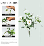 UV Resistant Artificial Petunias Fake Flowers Artificial Flowers for Outdoors Silk Flowers Fake Hanging Basket Plants Suitable for Outdoor Porch Decoration Patio Decor 13.3In (4PCS,White)