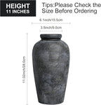 Rustic Vase, 11 inch Large Terracotta Flower Vase, Farmhouse Ceramic Pottery, Distressed Farmhouse Decor for Living Room, Shelf, Entryway, Room Decor, Black Bronze