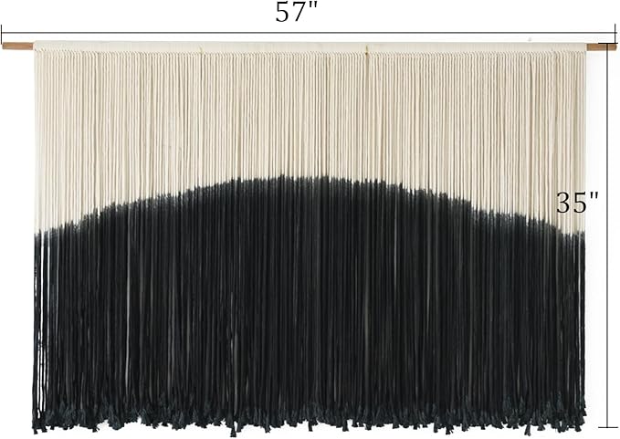 Flber Tie-Dye Macrame Wall Hanging Large Bohemian Yarn Tapestry Macrame Home Décor, 57''W*35''L