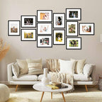 12 Packs 9x12 Picture Frames, Display 6x8 with Mat or 9x12 Without Mat, Gallery Wall Frame Set, 9 by 12 Frames Bulk Set of 12 Collage Wall Decor Photo Frames Set for Wall and Tabletop, Black