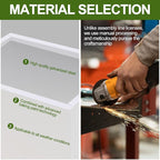 Metal Planter Box Rectangular Block-No Installation Required Galvanized Steel Long Box Planter Modern Outdoor Planters All-Weather Use with Drainage Holes for Patio/Porch,16 ×12×12IN（White）