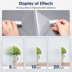 Privacy Window Film Static Cling, Frosted Glass Decorative Window Film with 96% UV Blocking, Non-Adhesive Removable Window Cling for Home Office Bathroom, 23.6 x 118.1 Inches, Pure