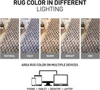 Rugshop Beige Checkered Area Rug – Textured Grid Pattern Carpet for Living Room, Bedroom, or Office – Neutral Contemporary Soft Floor Décor 5' x 7' Beige