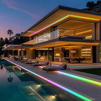 20FT COB RGB+IC LED Strip Lights, IP67 Outdoor 24V RGB LED Lights for Bedroom with RF Remote Smart App Control Music Sync Color Changing for Garden Outdoor Decor Pool Patio Party DIY Decoration