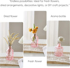 Glass Bud Vases Set of 32 - Pink Assorted Small Mini Glass Vases for Flowers, Crystal Vintage Vase Set, Bulk Centerpieces for Table Décor, Wedding, Home and Events (Pink, 32 Pcs)