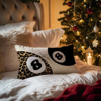 Trendy Leopard Lucky 8 Ball Pillow Covers 20x12, Cheetah Leopard Print Room Decor, Funky Preppy Leopard and Black Billiards Decorative Throw Pillow Covers for Girls Dorm Apartment
