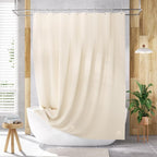 AmazerBath Shower Curtain Liner, 72x72 Beige Shower Curtain Liners, Lightweight Plastic Shower Liner, Cute PEVA Waterproof Cream Shower Curtains for Bathroom with 3 Magnets and 12 Grommets