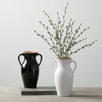 Sullivans Modern Vase with Handles, Modern Home Decor, Flower Vase, Ceramic Vases for Your Living Room, Home Office, and Kitchen, Minimalist Shelf Decor, Vases for Real or Fake Flowers (CM3125) White