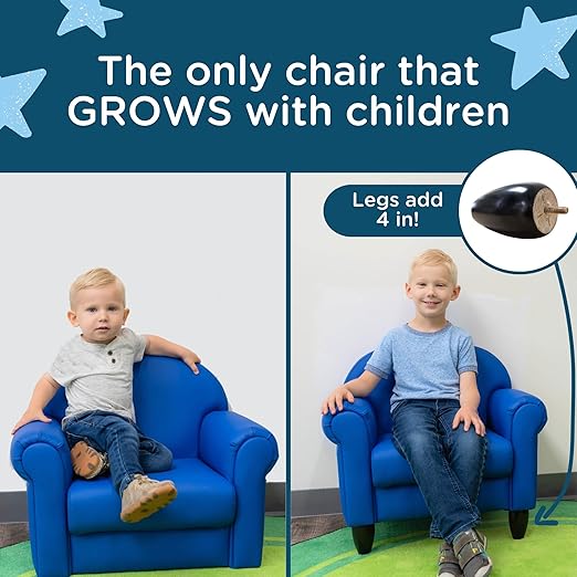 Children's Factory As We Grow Toddler Chair, Flexible Seating for Daycare or Preschool, Kids Reading Couch, Playroom Furniture, Blue