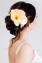 IPOPU 43.3" Poppy Flowers Artificial Flowers 6PCS Fake Silk Poppies Long Stem Artificial Flowers for Tall Vase for Wedding Party Home Decor(Champagne)