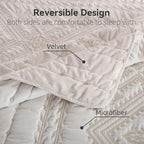 Yvooxny 3-Piece Quilt Set Queen Size Velvet Embroidery Quilted Bedspread Coverlet Set Bedding Set with Pillowcases for All Seasons, White, 98 * 90 Inches