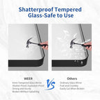 WEER Black Metal Frame Bathroom Mirror, 55x30 Inch Black Bathroom Vanity Mirror for Over Sink Wall, Rounded Rectangle Matte Black Mirror, Anti-Rust, Tempered Glass, Hangs Horizontally or Vertically