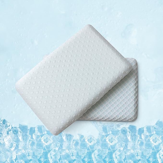 Ultra Thin Pillow 2.25" Stomach Sleeping, Gel Memory Foam Flat Pillow for Stomach and Back Sleepers, Slim Design Memory Foam Pillow with Two-Sided (CertiPUR-US, Standard Size)