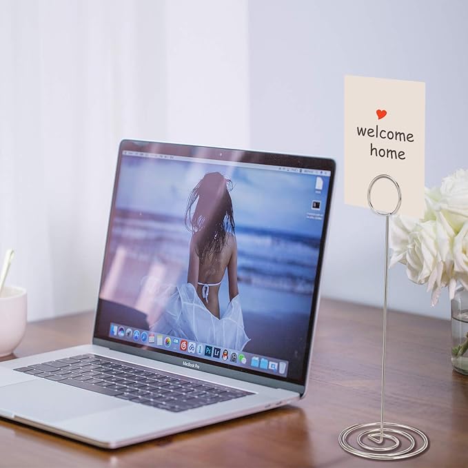 MANGZ 15 Pack 8.75 Inch Tall Table Number Holder, Place Card Holder, Wire Photo Holder Clip Perfect for Weddings, Banquets