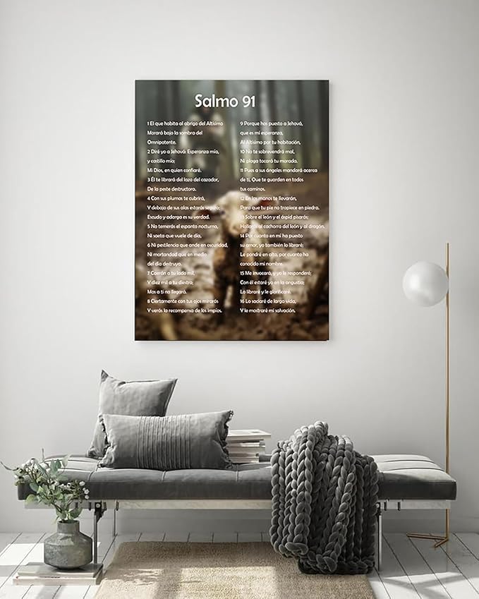ART Salmo 91 En Español Para Pared Cuadros Cristianos Para Pared En Español, Psalm 91 Wall Art, Christian Wall Decor In Spanish, Decoraciones Para Cuartos Psalm 91 Wall Decor Framed Wall Décor