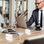 Xuhal Acrylic Business Card Frame 2.5 x 3.5 inch Clear Double Sided Magnetic Photo Block Frames, 20mm Thickness Frameless Wallet Size Picture Frames Stamp Display Stand for Home Office Decor(6 Pcs)