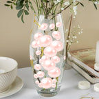 100PCS Light Pink Faux Pearls Beads for Centerpiece Vases, Vase Filler Faux Pearls, No Holes Filler Beads for Easter Party Anniversary Birthday Wedding Table Decor, 14/20/30mm