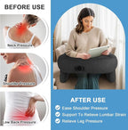 cjc Reading Pillow for Gaming, Memory Foam Gaming Pillow for Lap with Coaster, Hight Adjustable Lap Desk Pillow for Reading, Working, Crocheting or Sitting in Bed Floor Sofa (Black+Cup Tray)