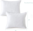 Down Alternative Bed Pillow Shams Insert for Sleeping, Standard Size 20 x 26 in Set of 2, Support Luxury Plush Dorm Pillows for Stomach, Side or Back Sleeper, 2 Pack