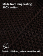 YnM Chunky Cotton Knit Throw Blanket, Cable Knit Throws for Bed Couch Sofa, Comfy & Relaxing, Decorative Piece for Farmhouse Modern Boho Rustic Scandinavian Chic Vibe, Chocolate Brown 80x87 Inches