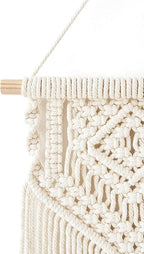 Dahey 2 Pcs Macrame Wall Hanging Small Woven Tapestry Wall Art Decor - Beautiful for Boho Home Dorm College Classroom Decor, Apartment, Nursery, Party Decorations, 16.5" L x 10" W and 17.5"x 10"W