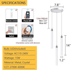 Mini Chandelier Crystal Pendant Lights Integrated LED Pendant Light Fixtures Kitchen Island Chandeliers Pendant Lighting for Dining Room Bubble Chromed Finished Ceiling Hanging Lights 2700K 6000K