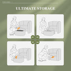 Mid-Century Velvet Living Room Chair with Storage Ottoman, Space-Saving Accent Chairs for Bedroom/Reading Spaces/Office, Green