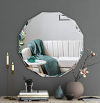 Bathroom Mirrors for Over Sink, Round Frameless Mirrors for Wall, 20x20 Inch Beveled Bathroom Mirror, Bathroom Vanity Circle Mirror for Bedroom Living Room Entryway Home Decor