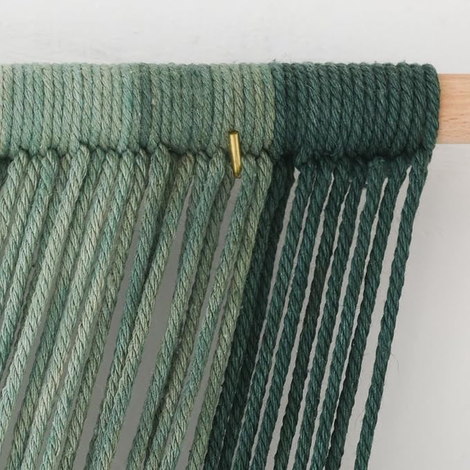 Macrame Wall Hanging Green Yarn Art Dip-Dye Boho Wall Decor Fiber Wall Art Craftsmanship Home Decor 57" W x 39" L