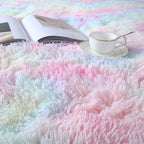 Rugs for Girls Bedroom Living Room: 5x7 Shag Fuzzy Area Rug for Kids Playroom,Pastel Plush Shaggy Carpet for Nursery Baby Toddler Dorm Room