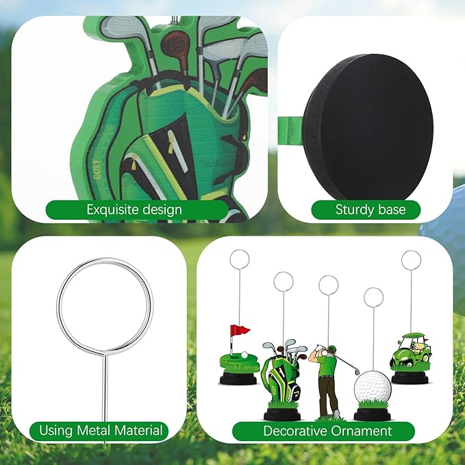 5 Pcs Golf Ball Photo Balloon Holder Table Centerpieces Holders Golf Themed Decoration Place Card Holder Photo Clips Holder for Home Birthday Wedding Party Decor