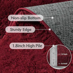 Area Rugs for Living Room, 5x7 Feet Soft Fluffy Shagg Plush Rug High Pile Large Indoor Modern Non-Slip Floor Carpet for Bedroom Nursery Girls Kids Home Room Dorm Decor Aesthetic Burgundy