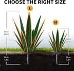 Large Tequila Rustic Sculpture, Rustic Metal Plants for Outdoor Patio Yard, Home Decor Hand Painted Agave Garden Statue, Outdoor Lawn Ornaments Yard Stakes (Dark Green - L)