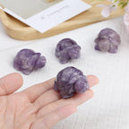 QINJIEJIE Amethyst Crystal Travel Turtle Figurines Healing Crystals Best Travel Gifts for Women Men Travelers Sea Turtle Lovers Office Desk Decor Good Luck Gifts for Traveling Abroad