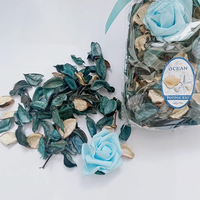 Potpourri Bags,Home Fragrance Sachet Petal,Potpourri Bowl Filler,vase Filler for Families, Weddings, Cars, Coffee Shops, etc Decoration, 2 Bags/10oz (Royal Ocean)
