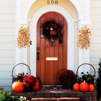 Artificial Hanging Fall Flowers for Outdoors Decoration,2 Pcs Fake Silk Plant Ourdoor Daisy Realistic UV Resistant for Home Indoor Porch Patio Wall Balcony Yard(Yellow Orange)