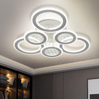 Modern LED Ceiling Light,Dimmable 3000K-6500K 3 Colors Flush Mount Ceiling Lights Fixtures 6 Rings 139W Remote LED Ceiling Lighting for Living Room,Dining Room,Kitchen,Bedroom,Office