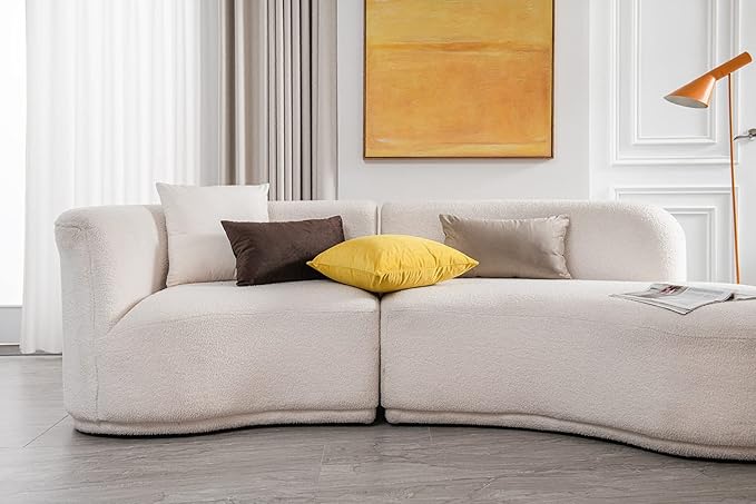 Couch Pillow Covers 16x16 Yellow: 2 Pack Cozy Soft Velvet Square Throw Pillow Cases for Farmhouse Home Decor