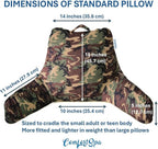 ComfortSpa Reading Pillow for Bed Adult Size, Back Rest Pillow with Arms, Pockets, Washable Cover; Use as Back Pillow for Bed Sitting Up for Bedrest or Relief from GERD Heartburn (Large Camouflage)