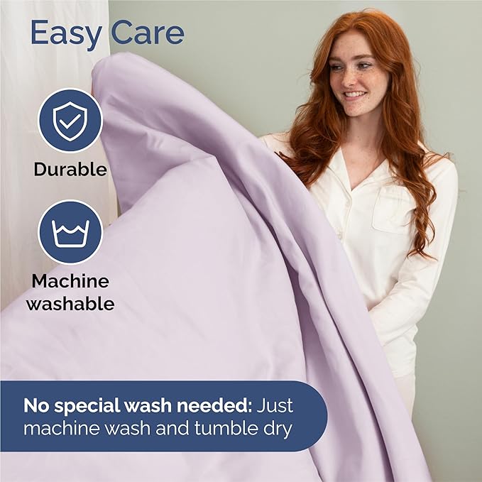 Split King Sheets Set 7 Piece - Includes 4 Pillowcases - Bed Sheets Split King - Soft Hotel Luxury Bedding - Cooling & Breathable - 1 Flat & 2 Fitted & 4 Pillowcases w/ Deep Pockets - Light Lavender